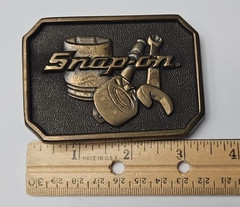 Vtg B.T.S. Snap-on Tools Brass Belt Buckle USA Wrench Socket