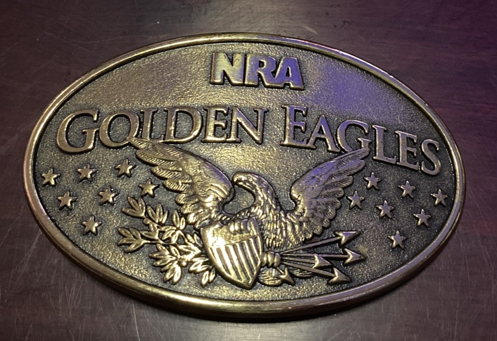 NRA Golden Eagles Commemorative Belt Buckle Brass USA