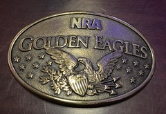 NRA Golden Eagles Commemorative Belt Buckle Brass USA