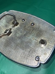 DOUBLE SILVER DOLLAR COINS BELT BUCKLE 1974