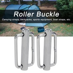 2Pcs Slide Buckle 316 Stainless Steel Rectangle Adjustable Knurled Roller Be CHU