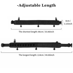Men Tactical Molle Padded Patrol Belt Adjustable Waist Belts Hunting Combat Gear