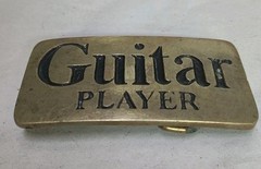 VTG Guitar Player Solid Brass Belt Buckle Retro Rock Band 4108 Taiwan Rectangle