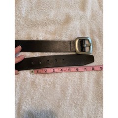 Calvin Klein Black Smooth Genuine Leather Silver Buckle Belt Size Medium unisex