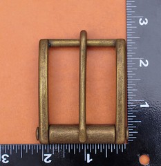Novelty Mens Retro Brass Single Prong Pin Metal Roller Belt Buckle 1-1/2&Prime;