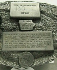 Clay County Fair Spencer Iowa 1994 Pewter Belt Buckle Limited Ed Entertainment