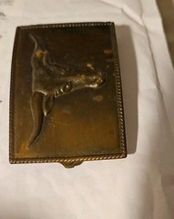 COPPER TONE BULL STEER HEAD BELT BUCKLE WESTERN VINTAGE