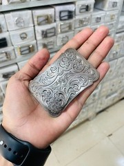Western Designer Buckle In Silver Antique Color Plate Buckle Unisex Handmade 1.5