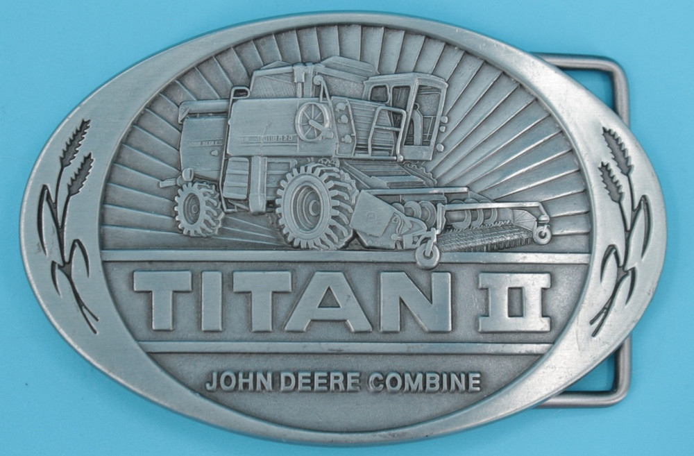 VTG 80s John Deere Titan II Tractor Combine Western Belt Buckle 2