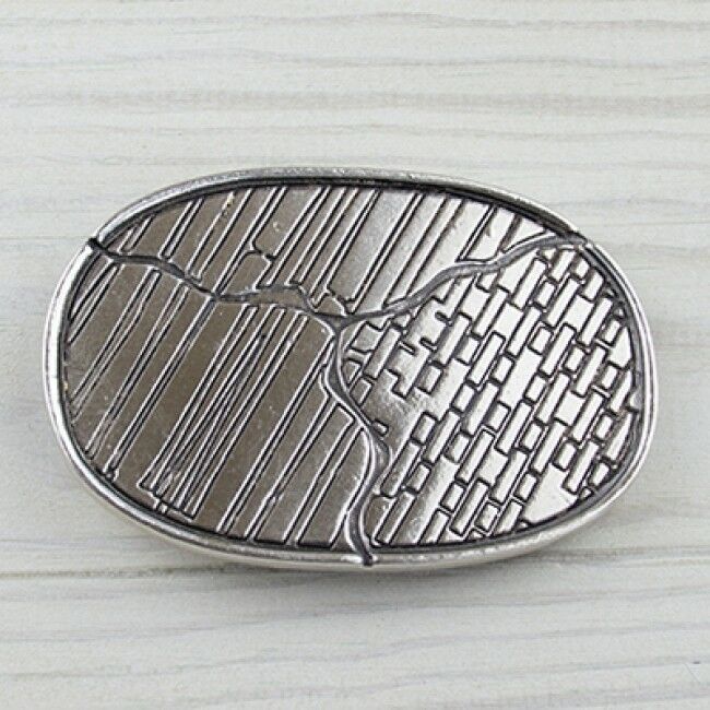 Gürtelschnalle Silber Mauern Vulkan Muster Riss Holz Buckle Belt Wechselschließe