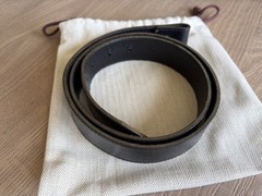 RARE! BWL BILL WALL LEATHER CUSTOM LEATHER BELT W/ STERLING SILVER CROSS SNAP