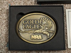 NRA 2013 GOLDEN EAGLES BELT BUCKLE IN BOX FANTASTIC