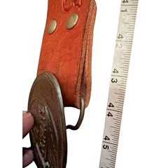 Vintage 1970s Schlitz Beer San Francisco Tooled Leather Belt with Buckle OOAK
