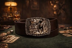 Pig and Horse Belt Buckle – Vintage Silver Finish
