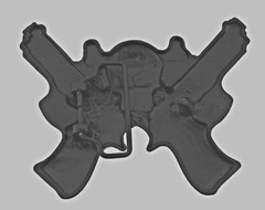 Skull Belt Buckles Gun Black Metal Emblem Vintage Style Men Women Goth Tattoo