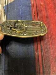 Bullhead Gold USA Flag Belt Buckle 3 1/2” NEW FREE SHIP