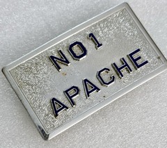 NO 1 APACHE Silver and Blue Belt Buckle 2 in Reg US Pat Off OOAK – PLEASE READ –