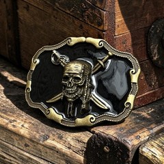 Skull Belt Buckle Cowboy Western for Men Motorcycle buckle For 1-1/2&Prime; Wide Belt