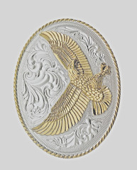 Eagle Belt Buckle New Men Gold Engraved Silver Metal Western Style Cowboy Rodeo