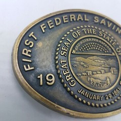 Vintage 1983 First Federal Savings Bank of Newton Kansas Belt Buckle Limited Ed