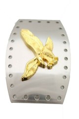Men Western Silver Metal Belt Buckle Square Gold American Eagle Flying Bird Hole