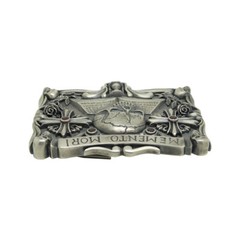 Handmade Sterling Silver Skull Mens Biker Belt Buckle Masonic мemento mori