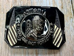 POW MIA You Are Not Forgotten Flag Army Patriots Belt Buckle New Condition