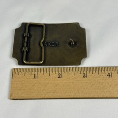 Vintage Rockwell Graphic Systems Newsliner Goss Belt Buckle Brass Industrial