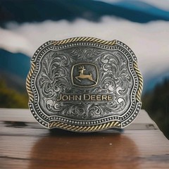 John Deere Montana Silversmiths Scalloped Duo Attitude Buckle