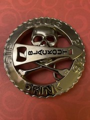 Vintage Skull & Crossbones Drinking Game with Spinner Belt Buckle