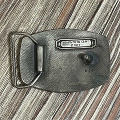 Tennis Rackets Belt Buckle Vintage 70s Indiana Metal Craft Pewter Crossing 1977
