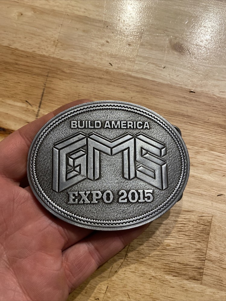 Build America Belt Buckle Metal Union Collector GIFT Construction Labor 4 INCH