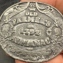 1792 St. Louis The Old Farmer’s Almanac Retired Vintage Belt Buckle Ben Franklin