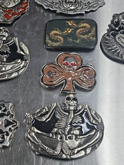 Vintage LOT OF 15 Belt buckles 2000s Chrome SKULLS metal SNAKE DRAGON LotD