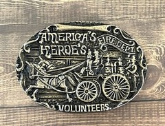 1970&rsquo;s America&rsquo;s Heroes Firedept Volunteers Brass Belt Buckle