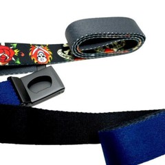 Ed Hardy belt set 1 buckle 2 webbings Black with skull/rose Dark blue #69780 $47