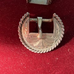 Vogt Western Engraved Floral Belt Buckle Silver Tone Metal Mens Fits 1 in