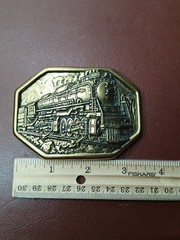 Vintage Avon Train Railroad 3D Brass Metal? Belt Buckle