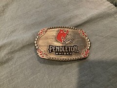 Pendleton whisky Let’er Buck belt buckle. Montana Silversmiths Limited Edition