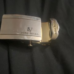 Marghi and Vaso Millan Men&rsquo;s Italian Belt Buckle 1.5&Prime; Gold/Silver/Black