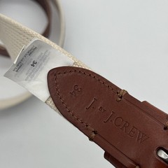 J Crew Mens Belt, Leather +Canvas,Silver Color Buckle, Lobster Design, Size 30