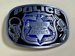 AMERICAS FINEST POLICE We Serve Protect Law Enforcement Commemorate Belt Buckle