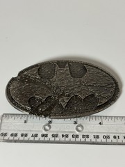 Vintage Batman Belt Buckle Pewter Finish Crackled Look 5&Prime; Wide DC Comics