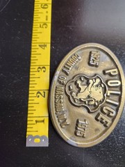 County of Nassau NY 1925-1975 Police Commemorative Belt Buckle Brass Gold Tone