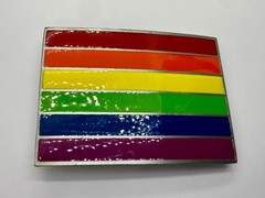 Rainbow Pride Flag LGBTQ Movement Enameled Great American Prod 2005 Belt Buckle