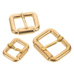 3Pcs Golden Metal Belt Buckles Copper Single Prong Durable Buckle for Bag Straps