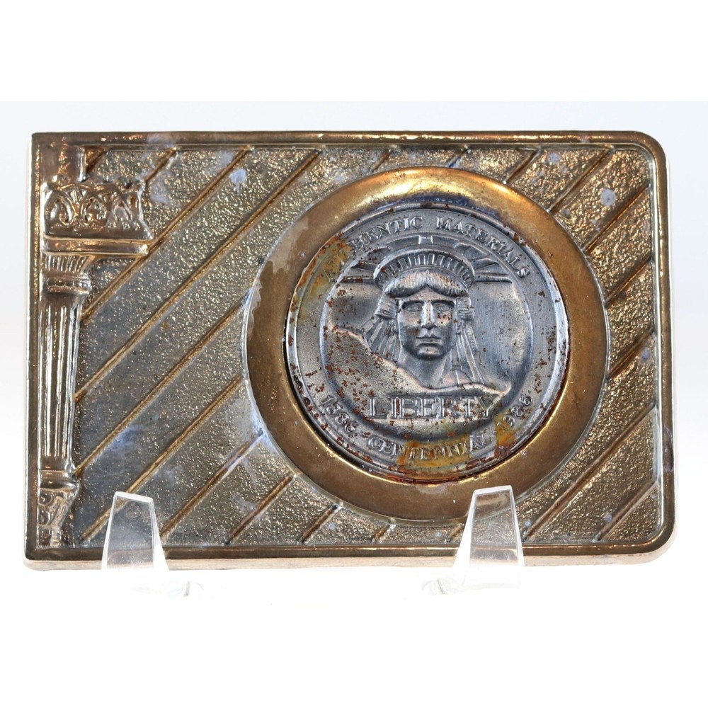 Belt Buckle Liberty Centennial Coin 1886-1986 Leslie Mfg 1985 Metal USA