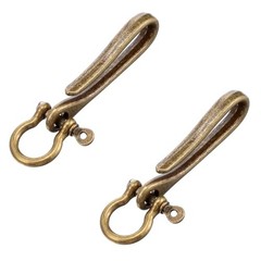 2 Pcs Fish Hook Key Chains, Vintage Keychain Retro Clip for Wallet Purse Brass
