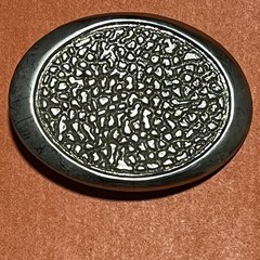 VTG Silver Tone Oval Textured Hammered Metal Belt Buckle 2113 Western Mens B21