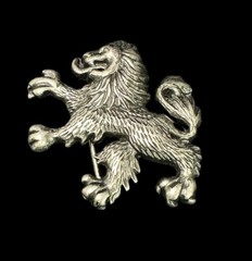 Dragon Figure Belt Buckle Silver Tone Lion Heraldic Retro Vintage